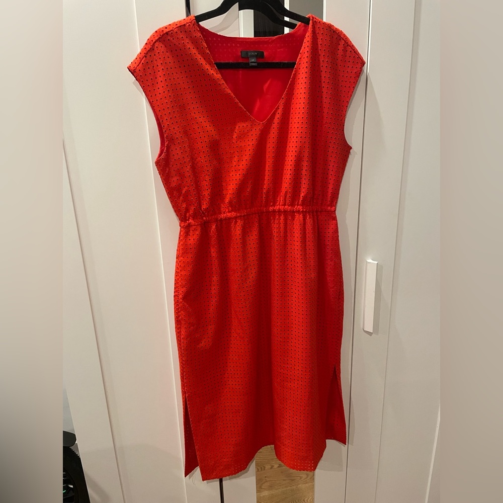 JCrew red orange dress